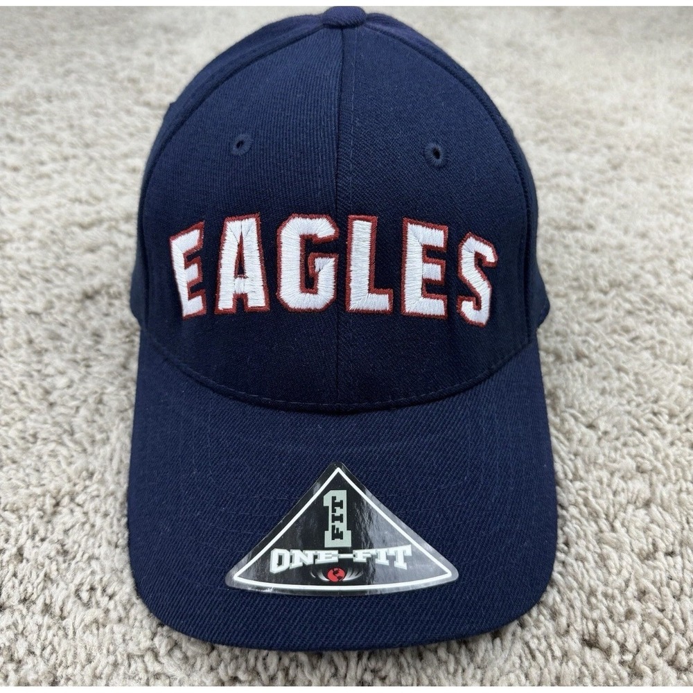 Eagles Hat Top Of The World‎ One Fit Unisex Arched 3D Logo Navy White NOS Read